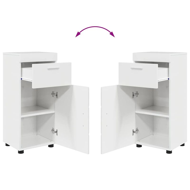 Casa si Gradina - Mobilier - Mobilier baie - Corpuri baie - Set de mobilier pentru baie TULUM Alb lucios Lemn compozit - Infinity.ro