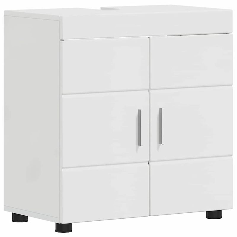 Casa si Gradina - Mobilier - Mobilier baie - Corpuri baie - Set de mobilier pentru baie TULUM Alb lucios Lemn compozit - Infinity.ro