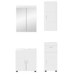 Casa si Gradina - Mobilier - Mobilier baie - Corpuri baie - Set de mobilier pentru baie TULUM Alb lucios Lemn compozit - Infinity.ro
