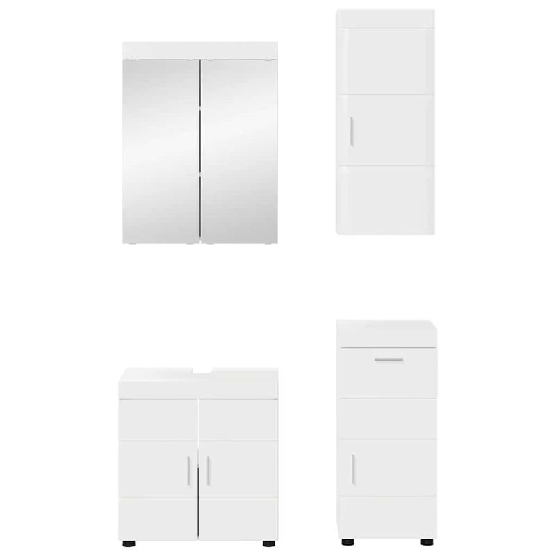 Casa si Gradina - Mobilier - Mobilier baie - Corpuri baie - Set de mobilier pentru baie TULUM Alb lucios Lemn compozit - Infinity.ro