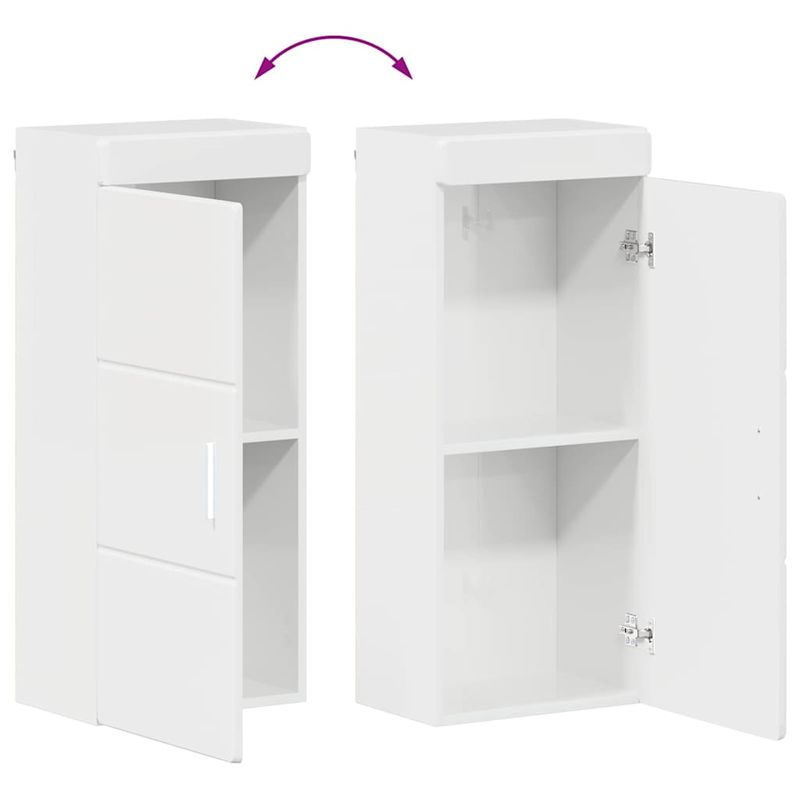 Casa si Gradina - Mobilier - Mobilier baie - Corpuri baie - Set de mobilier pentru baie TULUM Alb lucios Lemn compozit - Infinity.ro