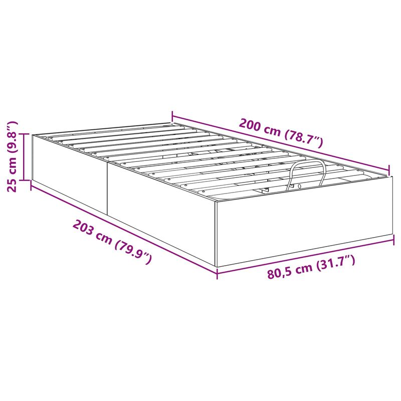 Casa si Gradina - Mobilier - Paturi si accesorii - Paturi - Cadru de pat otoman Stejar Negru 203 x 80,5 x 25 cm - Infinity.ro