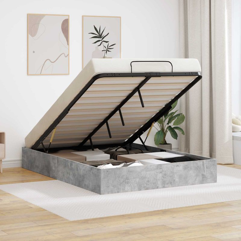 Casa si Gradina - Mobilier - Paturi si accesorii - Paturi - Cadru de pat otoman Gri din beton 193 x 120 x 25 cm - Infinity.ro