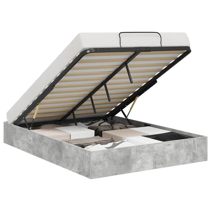 Casa si Gradina - Mobilier - Paturi si accesorii - Paturi - Cadru de pat otoman Gri din beton 193 x 120 x 25 cm - Infinity.ro
