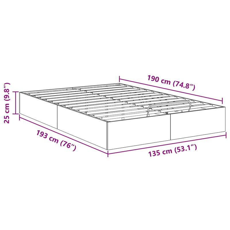 Casa si Gradina - Mobilier - Paturi si accesorii - Paturi - Cadru de pat otoman Gri din beton 193 x 120 x 25 cm - Infinity.ro