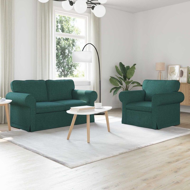 Casa si Gradina - Mobilier - Canapele si coltare - Canapele - Canapea 120cm 2 pcs Verde inchis Metal - Infinity.ro