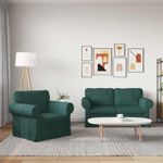 Casa si Gradina - Mobilier - Canapele si coltare - Canapele - Canapea 120cm 2 pcs Verde inchis Metal - Infinity.ro