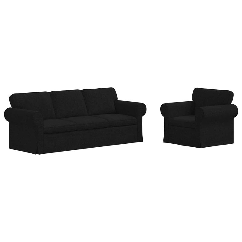Casa si Gradina - Mobilier - Canapele si coltare - Canapele - Canapea 180cm 2 pcs Negru Metal - Infinity.ro