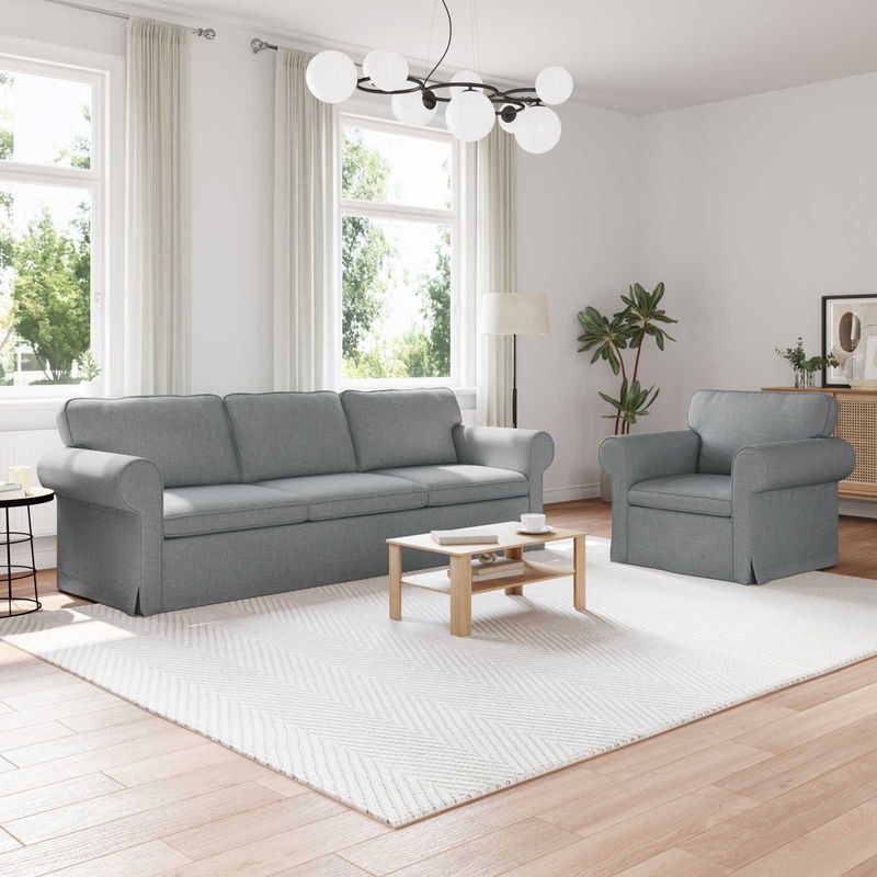 Casa si Gradina - Mobilier - Canapele si coltare - Canapele - Canapea 210cm 2 pcs Gri deschis Metal - Infinity.ro