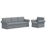 Casa si Gradina - Mobilier - Canapele si coltare - Canapele - Canapea 210cm 2 pcs Gri deschis Metal - Infinity.ro