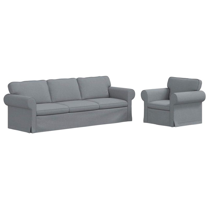 Casa si Gradina - Mobilier - Canapele si coltare - Canapele - Canapea 210cm 2 pcs Gri deschis Metal - Infinity.ro