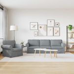 Casa si Gradina - Mobilier - Canapele si coltare - Canapele - Canapea 210cm 2 pcs Gri deschis Metal - Infinity.ro