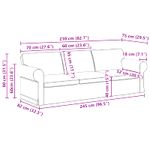 Casa si Gradina - Mobilier - Canapele si coltare - Canapele - Canapea 210cm 2 pcs Gri deschis Metal - Infinity.ro