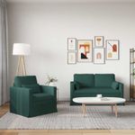 Casa si Gradina - Mobilier - Canapele si coltare - Canapele - Canapea 120cm 2 pcs Verde inchis Metal - Infinity.ro
