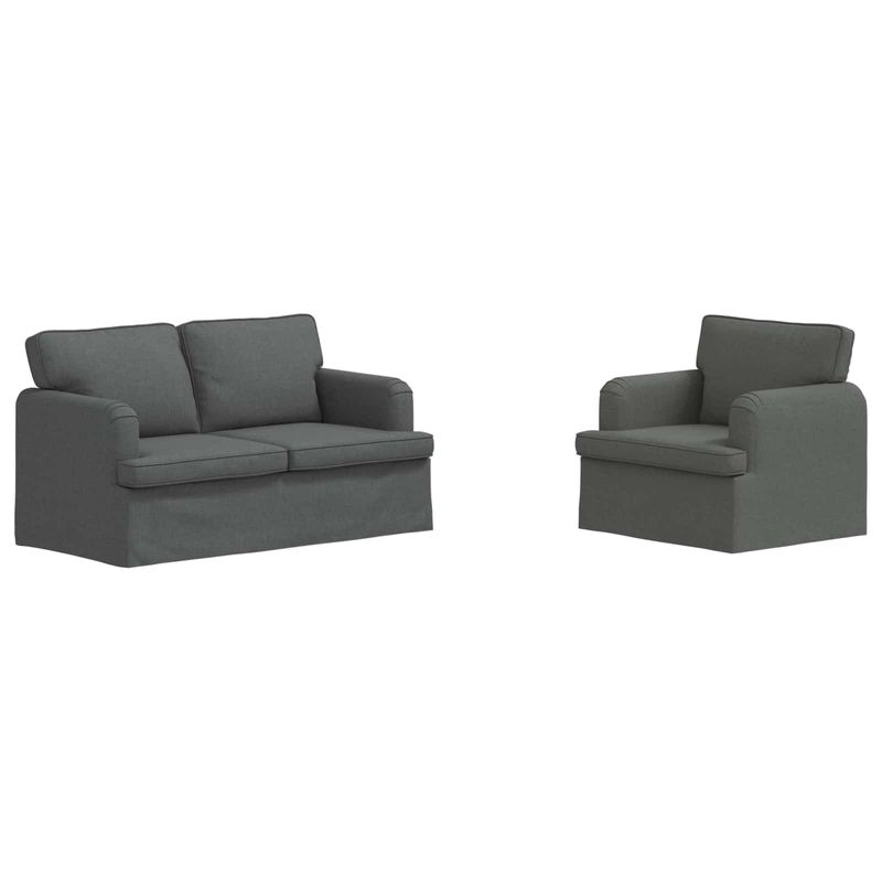 Casa si Gradina - Mobilier - Canapele si coltare - Canapele - Canapea 120cm 2 pcs Gri inchis Metal - Infinity.ro