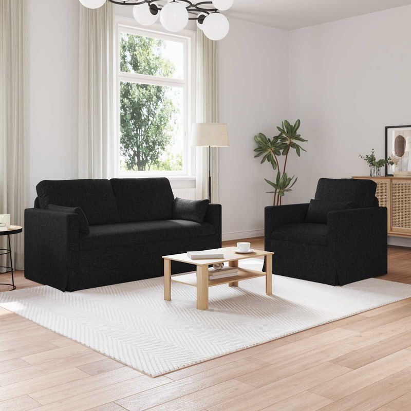 Casa si Gradina - Mobilier - Canapele si coltare - Canapele - Canapea 140cm 2 pcs Negru Metal - Infinity.ro