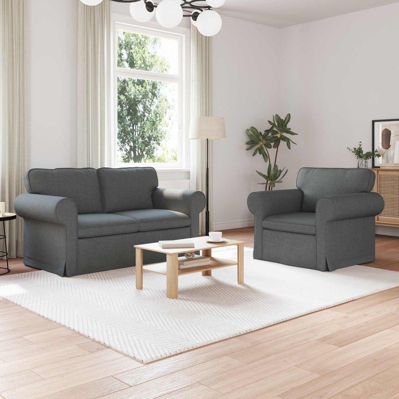 Casa si Gradina - Mobilier - Canapele si coltare - Canapele - Canapea 120cm 2 pcs Gri inchis Metal - Infinity.ro