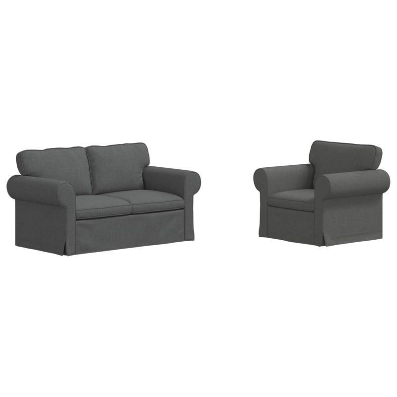 Casa si Gradina - Mobilier - Canapele si coltare - Canapele - Canapea 120cm 2 pcs Gri inchis Metal - Infinity.ro