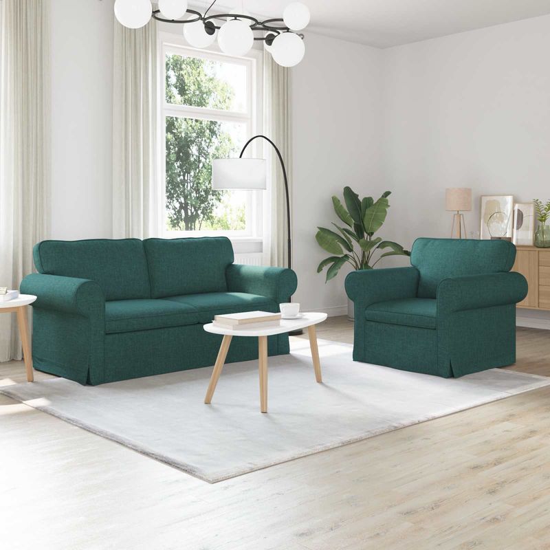 Casa si Gradina - Mobilier - Canapele si coltare - Canapele - Canapea 140cm 2 pcs Verde inchis Metal - Infinity.ro