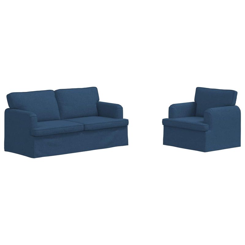 Casa si Gradina - Mobilier - Canapele si coltare - Canapele - Canapea 140cm 2 pcs albastru Metal - Infinity.ro