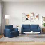 Casa si Gradina - Mobilier - Canapele si coltare - Canapele - Canapea 140cm 2 pcs albastru Metal - Infinity.ro