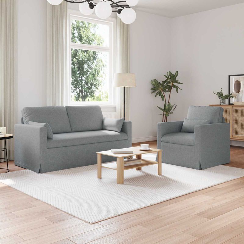 Casa si Gradina - Mobilier - Canapele si coltare - Canapele - Canapea 140cm 2 pcs Gri deschis Metal - Infinity.ro