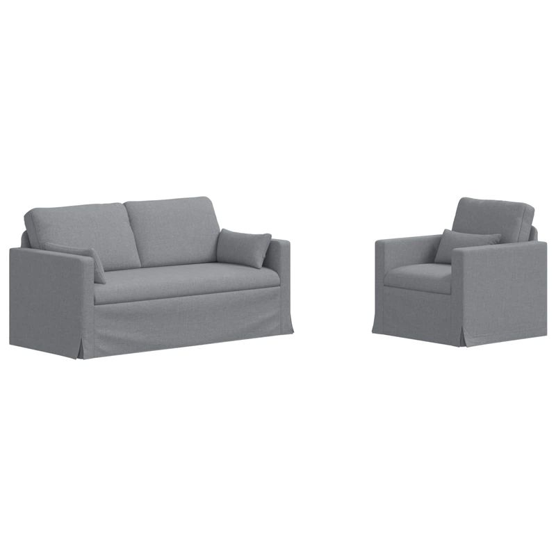 Casa si Gradina - Mobilier - Canapele si coltare - Canapele - Canapea 140cm 2 pcs Gri deschis Metal - Infinity.ro