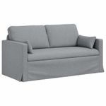 Casa si Gradina - Mobilier - Canapele si coltare - Canapele - Canapea 140cm 2 pcs Gri deschis Metal - Infinity.ro