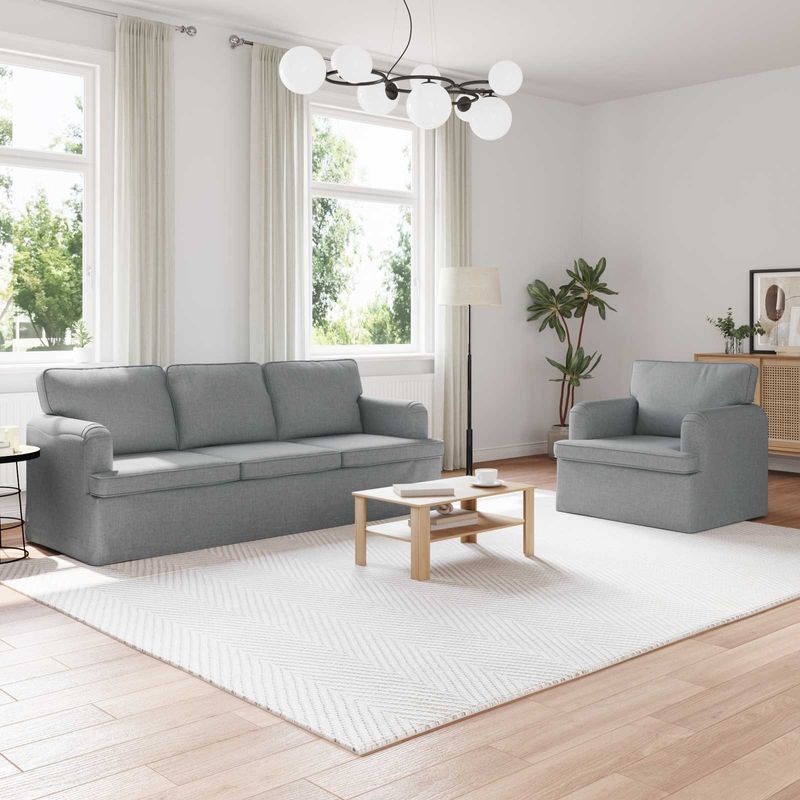 Casa si Gradina - Mobilier - Canapele si coltare - Canapele - Canapea 180cm 2 pcs Gri deschis Metal - Infinity.ro