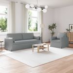 Casa si Gradina - Mobilier - Canapele si coltare - Canapele - Canapea 180cm 2 pcs Gri deschis Metal - Infinity.ro