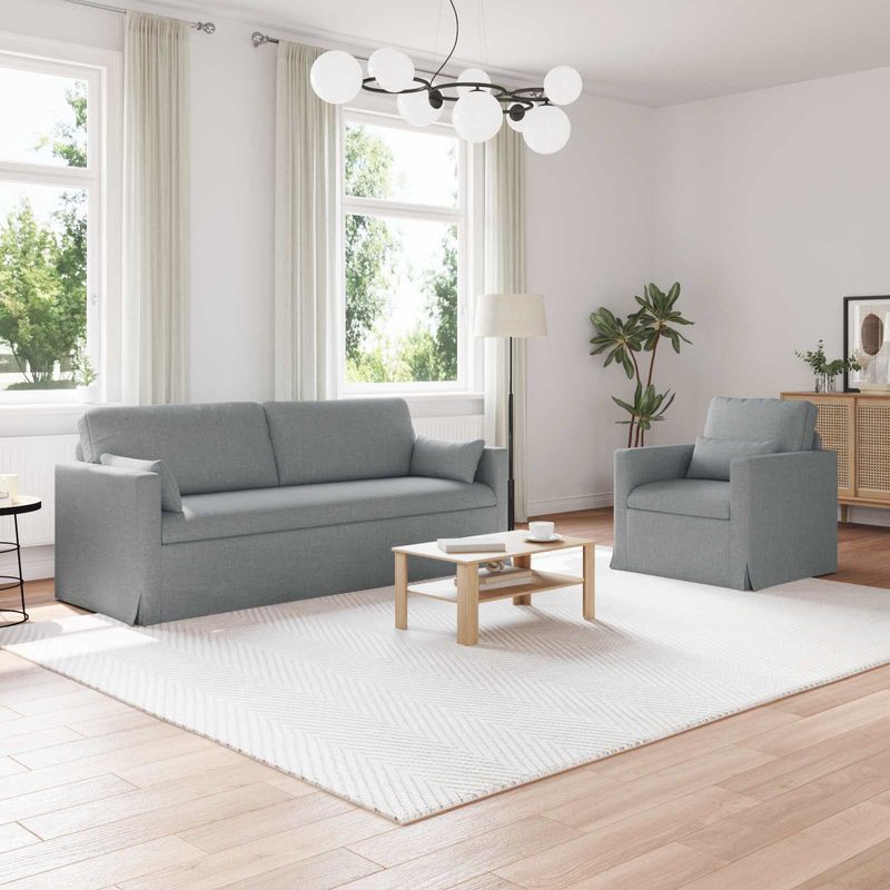 Casa si Gradina - Mobilier - Canapele si coltare - Canapele - Canapea 180cm 2 pcs Gri deschis Metal - Infinity.ro