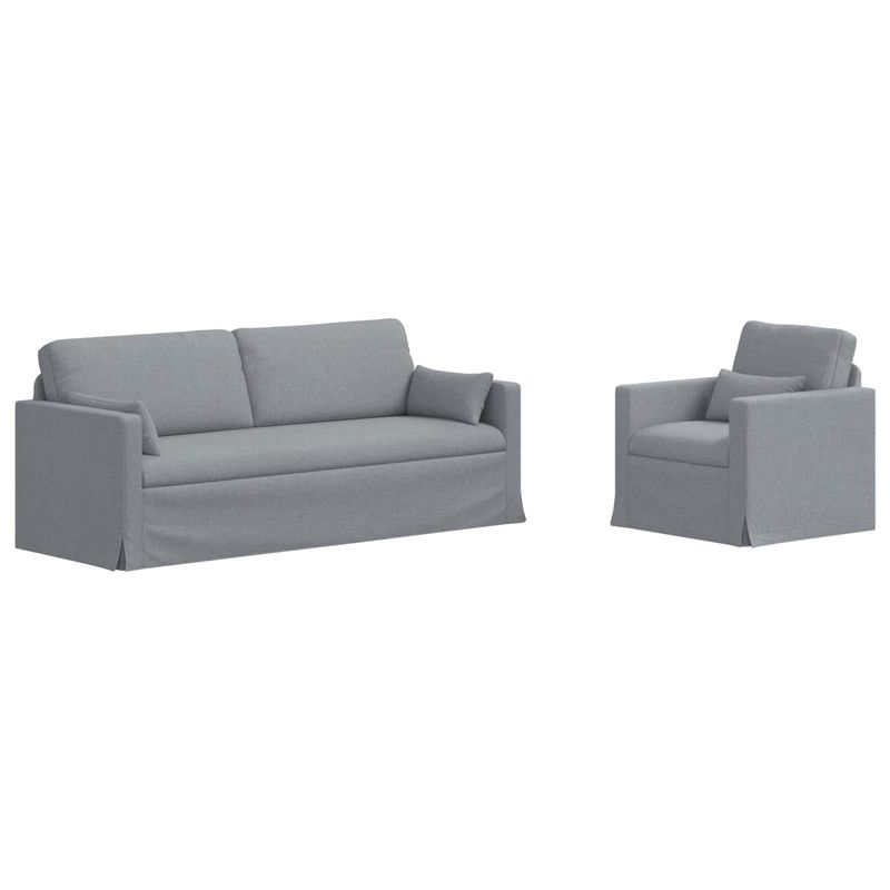Casa si Gradina - Mobilier - Canapele si coltare - Canapele - Canapea 180cm 2 pcs Gri deschis Metal - Infinity.ro