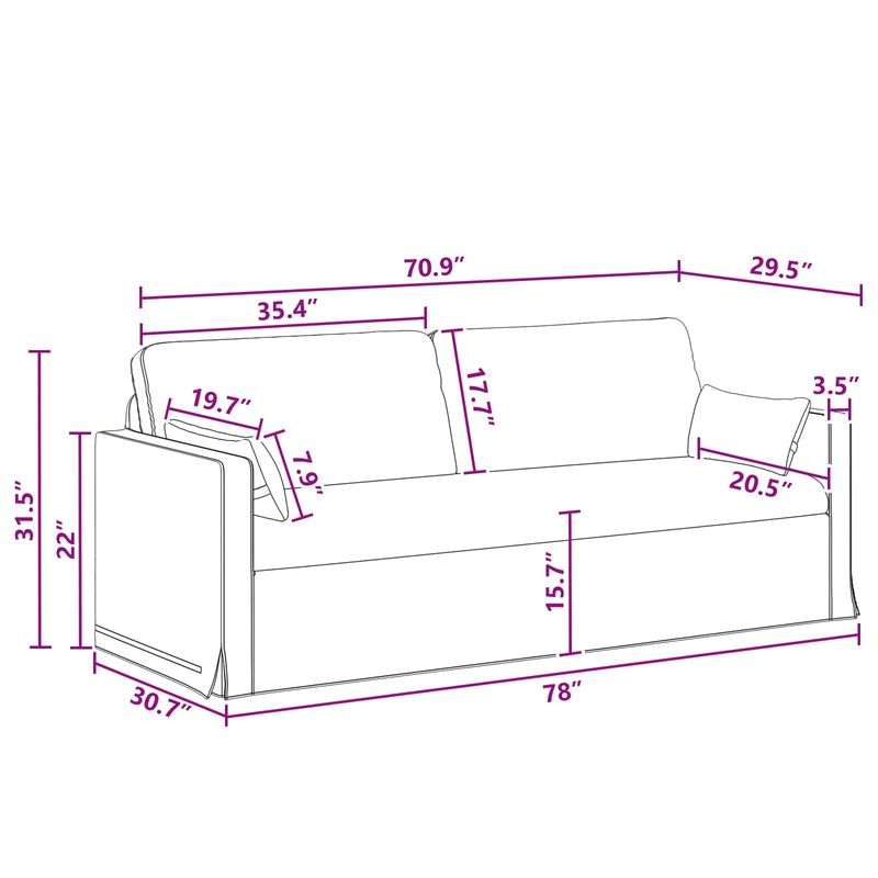 Casa si Gradina - Mobilier - Canapele si coltare - Canapele - Canapea 180cm 2 pcs Gri deschis Metal - Infinity.ro