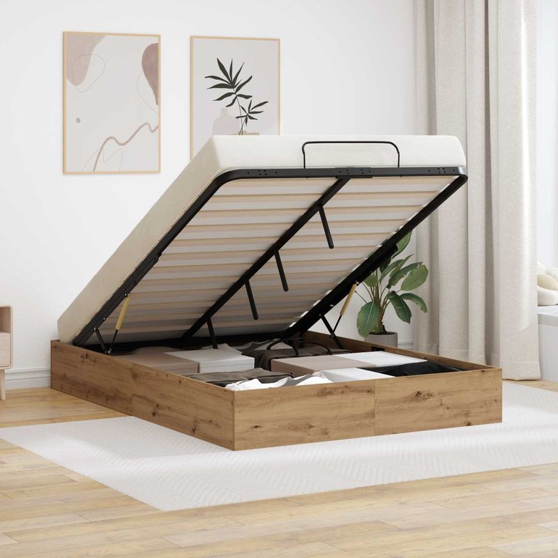 Casa si Gradina - Mobilier - Paturi si accesorii - Paturi - Cadru de pat otoman Stejar Artizanal 193 x 120 x 25 cm - Infinity.ro
