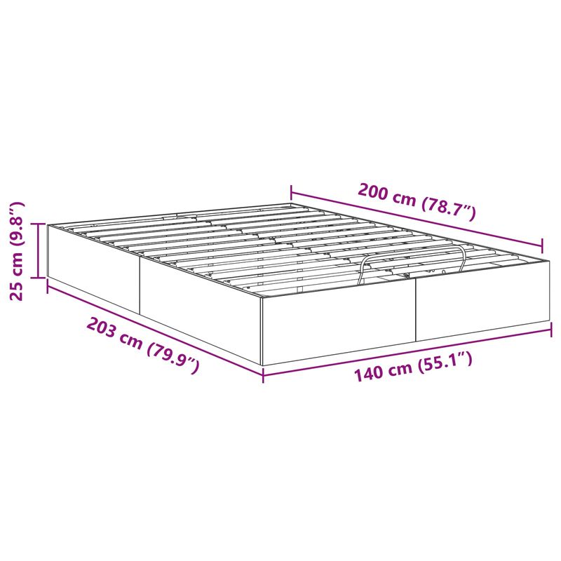 Casa si Gradina - Mobilier - Paturi si accesorii - Paturi - Cadru de pat otoman Stejar Artizanal 193 x 120 x 25 cm - Infinity.ro