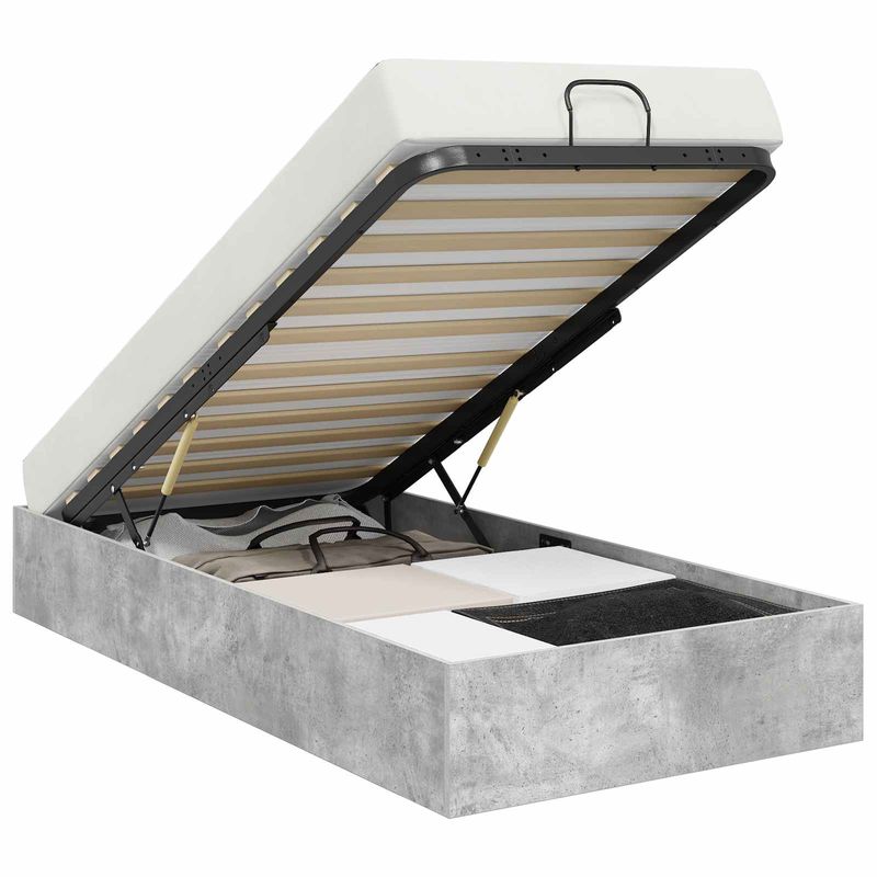 Casa si Gradina - Mobilier - Paturi si accesorii - Paturi - Cadru de pat otoman Gri din beton 193 x 120 x 25 cm - Infinity.ro