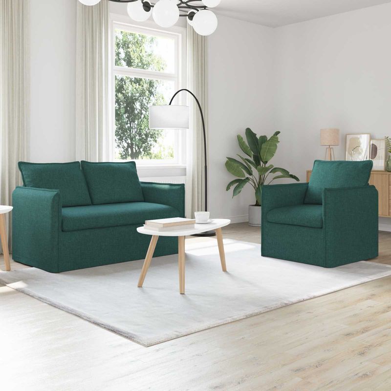 Casa si Gradina - Mobilier - Canapele si coltare - Canapele - Canapea 120cm 2 pcs Verde inchis Metal - Infinity.ro