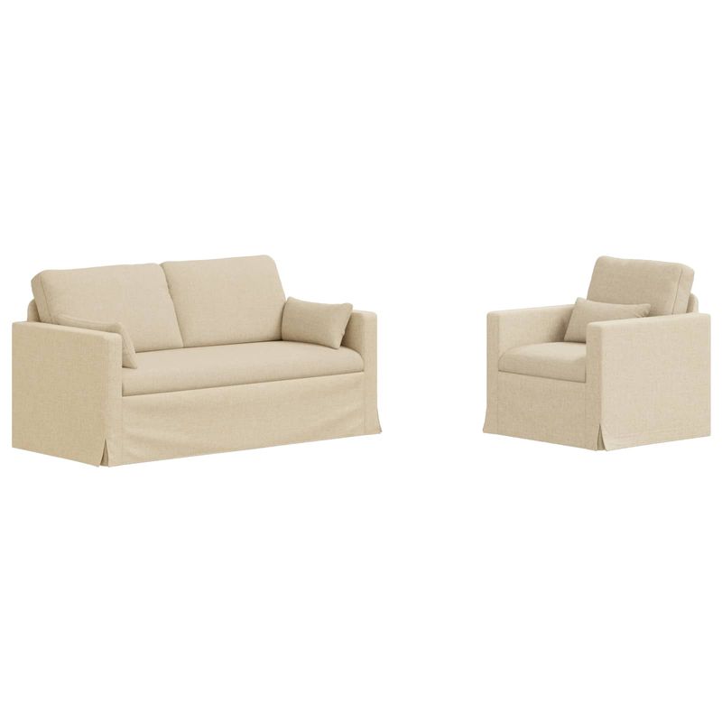 Casa si Gradina - Mobilier - Canapele si coltare - Canapele - Canapea 140cm 2 pcs Crem Metal - Infinity.ro