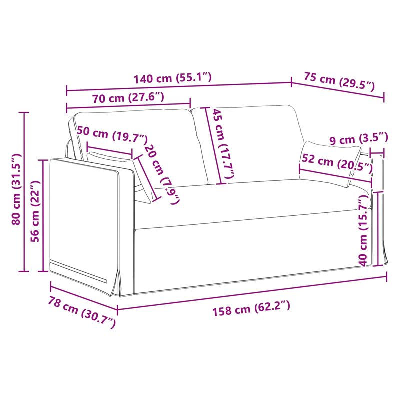 Casa si Gradina - Mobilier - Canapele si coltare - Canapele - Canapea 140cm 2 pcs Crem Metal - Infinity.ro