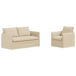 Casa si Gradina - Mobilier - Canapele si coltare - Canapele - Canapea 140cm 2 pcs Crem Metal - Infinity.ro