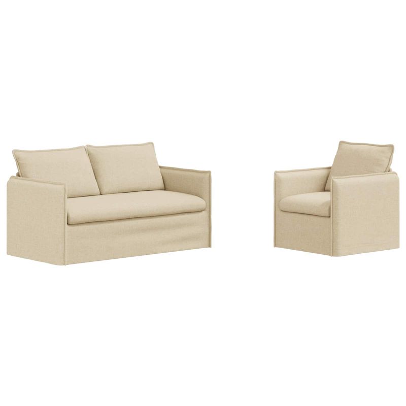 Casa si Gradina - Mobilier - Canapele si coltare - Canapele - Canapea 140cm 2 pcs Crem Metal - Infinity.ro