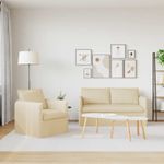 Casa si Gradina - Mobilier - Canapele si coltare - Canapele - Canapea 140cm 2 pcs Crem Metal - Infinity.ro