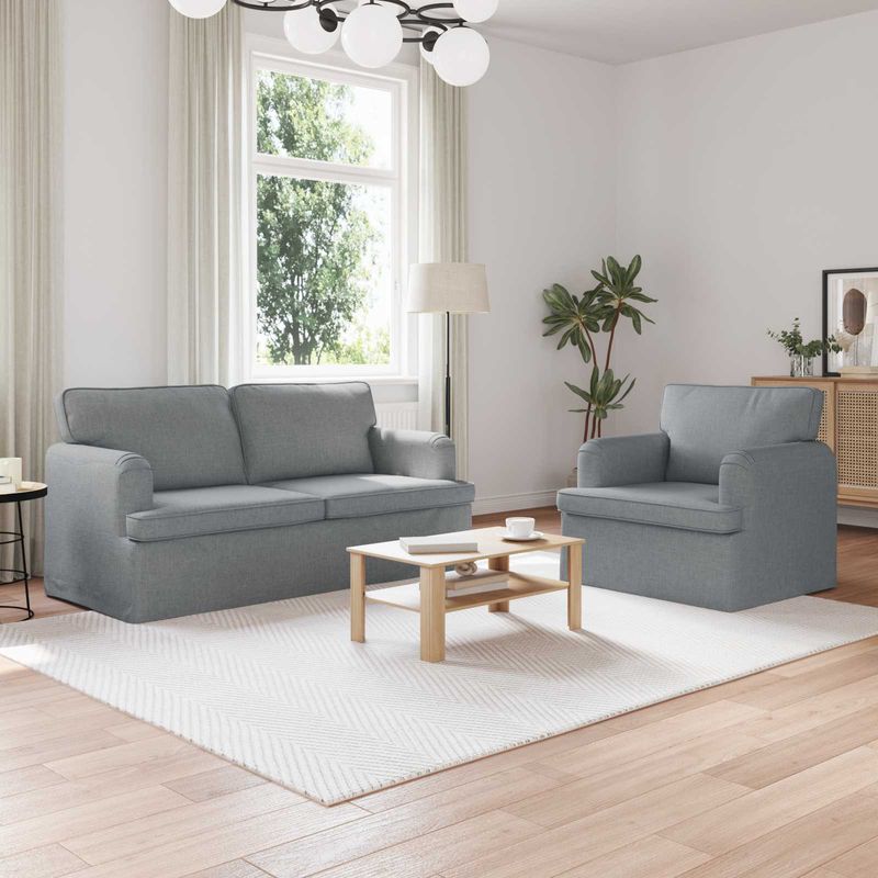 Casa si Gradina - Mobilier - Canapele si coltare - Canapele - Canapea 140cm 2 pcs Gri deschis Metal - Infinity.ro