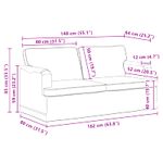 Casa si Gradina - Mobilier - Canapele si coltare - Canapele - Canapea 140cm 2 pcs Gri deschis Metal - Infinity.ro