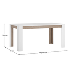 Casa si Gradina - Mobilier - Mese si birouri - Mese bucatarie si dining - Masa dining extensibila, alb extra lucios HG / stejar Sonoma inchis / trufa, 160-200x90 cm, LYNATET TIP 75 - Infinity.ro