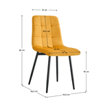 Casa si Gradina - Mobilier - Scaune si fotolii - Scaune - Scaun, material Velvet galben / negru, RAMITA TIP 3 - Infinity.ro