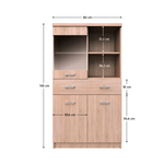 Casa si Gradina - Mobilier - Comode si corpuri - Corpuri bucatarie - Vitrina 2D1W1S/80 , stejar Sonoma, TOPTY TIP 34 - Infinity.ro