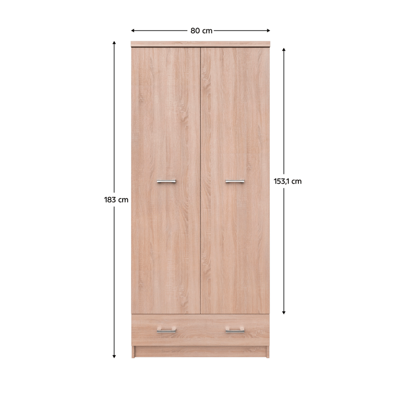 Casa si Gradina - Mobilier - Dulapuri si sifoniere - Dulapuri - Dulap 2D1S, stejar Sonoma, TOPTY TIP 30 - Infinity.ro