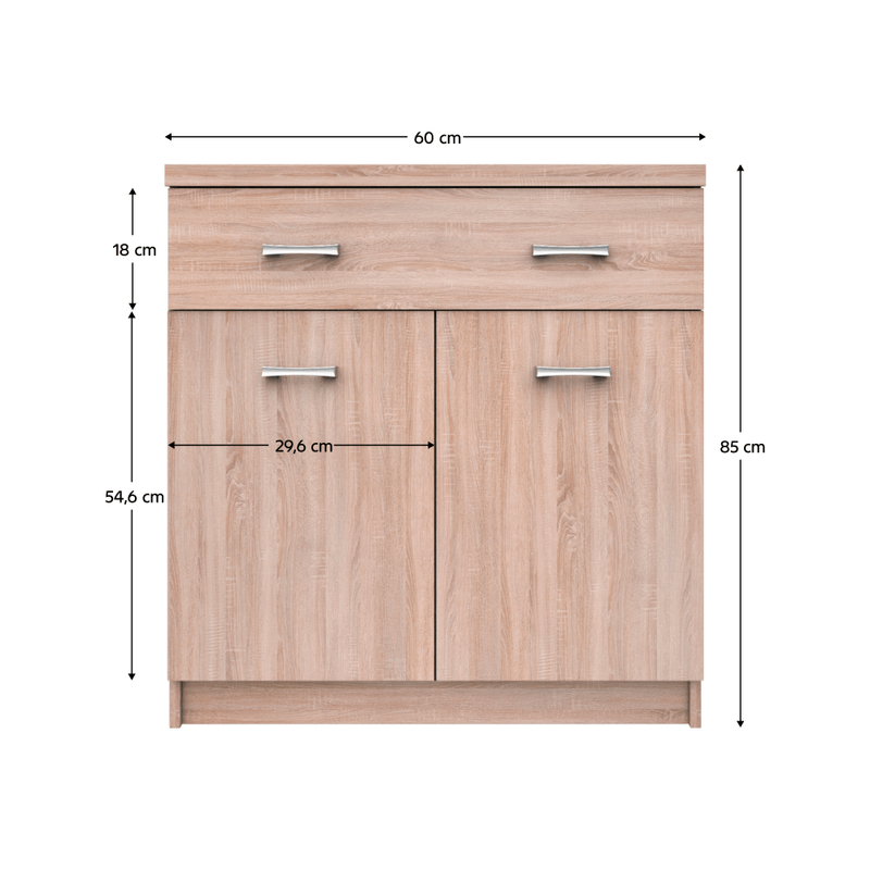Casa si Gradina - Mobilier - Dulapuri si sifoniere - Dulapuri - Comoda 2D1S/60, stejar Sonoma, TOPTY TIP 42 - Infinity.ro
