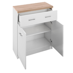 Casa si Gradina - Mobilier - Dulapuri si sifoniere - Dulapuri - Comoda 2D1S/60, alba / stejar Sonoma, TOPTY TIP 41 - Infinity.ro